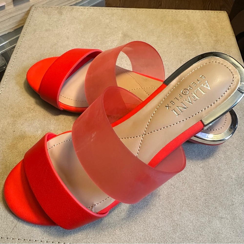 Alfani Red Sandals with Modern Straps Wedge Summer Glamour Shoes